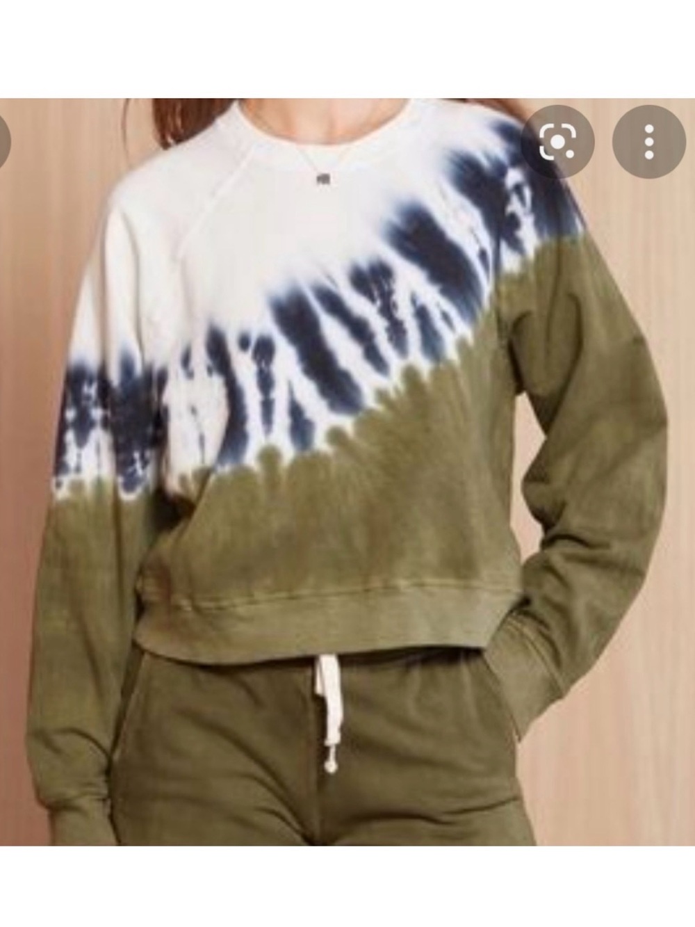 Electric & Rose Olive, Black & White Tie-Dye Crewneck Sweater